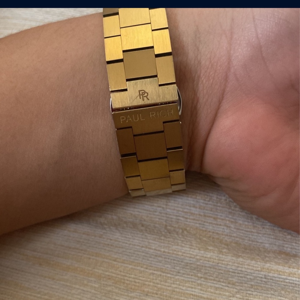 Gold stainless steel and water resistant watch